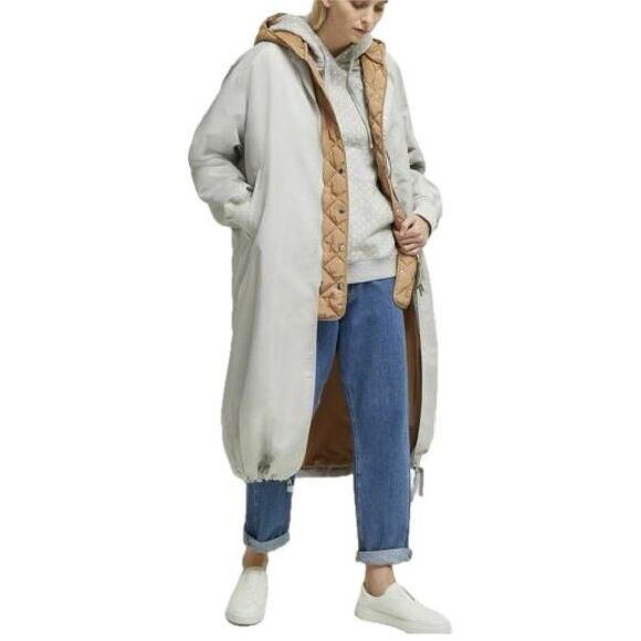 French Connection Grey Layered Long Bomber Jacket Size Small - Picture 3 of 10